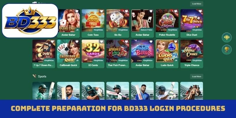 Complete preparation for BD333 login procedures