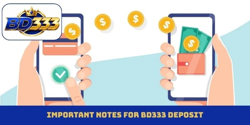 Important notes for BD333 deposit